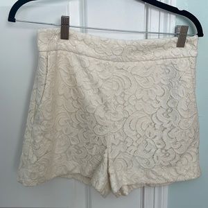 Ivory lace shorts